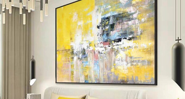 Oversized wall art canvas large abstract painting on | Etsy